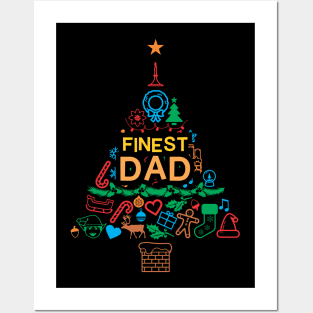 Finest Dad Gift - Xmas Tree 2 - Christmas Posters and Art